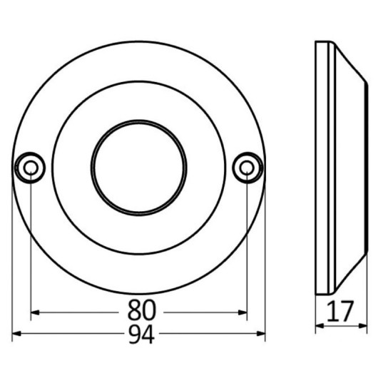 Lampe sous-marine LED 60 W Osculati | Projecteur sous-marin | Dimensions