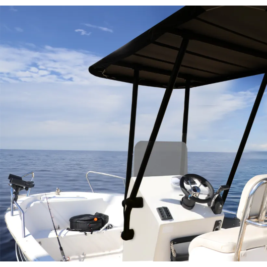 T-Top professionnel OCEANSOUTH Heavy Duty | Roll-bar, T-top, anneau de traction & arceau | Noir/Noiren action 2