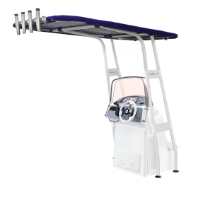 T-Top professionnel OCEANSOUTH aluminium | Roll-bar, T-top, anneau de traction & arceau | Blanc / Bleu