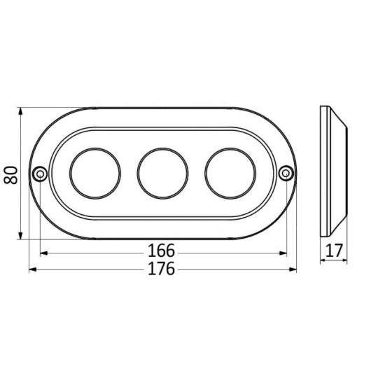 Lampe sous-marine LED 180 W OSCULATI | Projecteur sous-marin | Dimensions