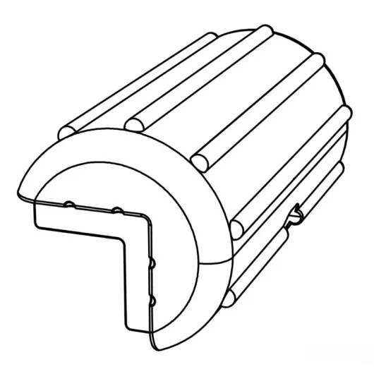 Défense de ponton d'angle - Équipement de protection pour bateaux - dessin