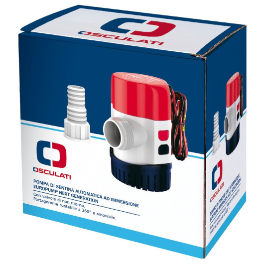 Europump pompe de cale manuel | 38 à 128 L/min OSCULATI - pompe de bateau 12/24 V DC