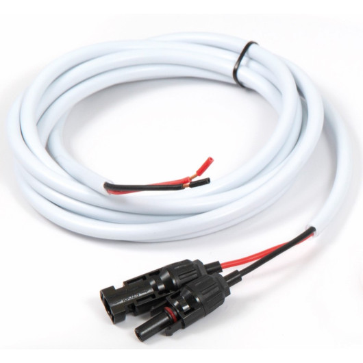 Câble solaire double MC4 2,5 mm² Energie Mobile | connexion panneau solaire en van, bateau ou camping-car | blanc