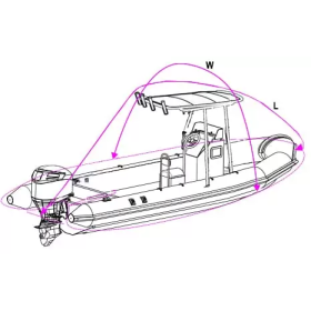 Taud Oceansouth pour semi-rigide avec T-Top | Housse et taud de bateaux