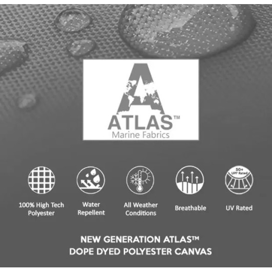 Taud Oceansouth pour vedette avec T-Top | Housse et taud de bateaux | Tissus ATLAS