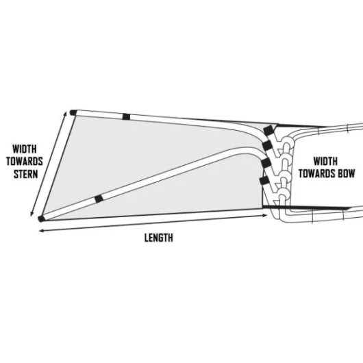Extension arrière Oceansouth de T-Top | Accessoires bimini & taud de soleil | Dimensions