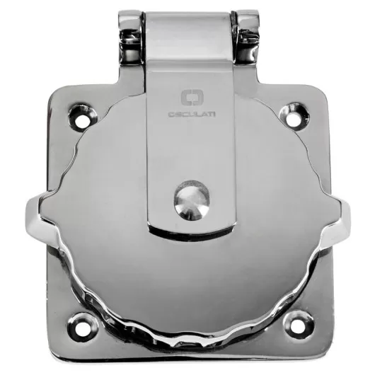 Prise de quai Inox 16A Osculati | prise de raccordement électrique 230V pour bateau | capuchon inox