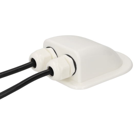 Passe-câble Solaire étanche IP68 Pour Camping-car - 2 Entrées - ABS Blanc - Pour Installation Panneaux Solaires