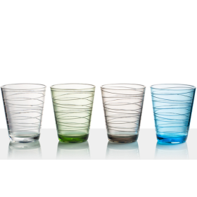 Lot de 4 verres à eau Onda Brunner incassables pour utilisation camping-car, bateau, fourgon aménagé
