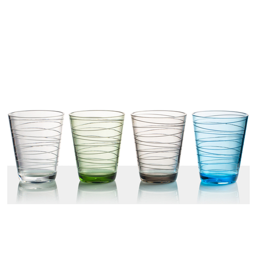 Lot de 4 verres à eau Onda Brunner incassables pour utilisation camping-car, bateau, fourgon aménagé