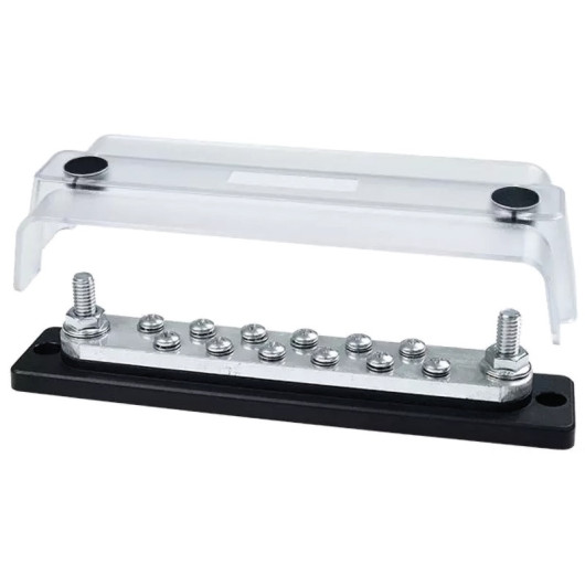 Maxi Bus Bar Heavy Duty 250A 2x8 et 12x5mm Osculati | Connectique, connecteur électrique | Capot plastique