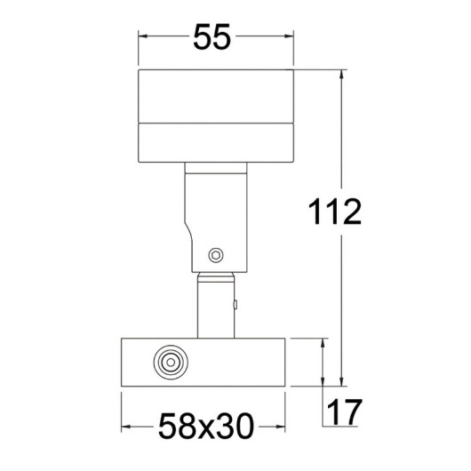 Spot articulé 12 LED - Éclairage intérieur de bateau et fourgon aménagé - dimensions