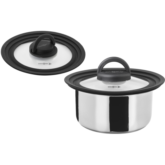 Popote ustensiles cuisson Brunner Academy 7pièces+1 | batterie de cuisine pour camping-car, bateau | couvercle universel