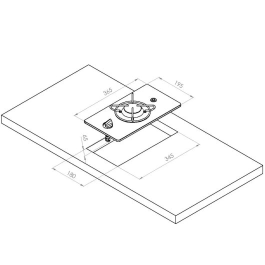 Cristal 1 feu NAVY LOAD - Appareil de cuisson pour bateau et fourgon aménagé - dimensions