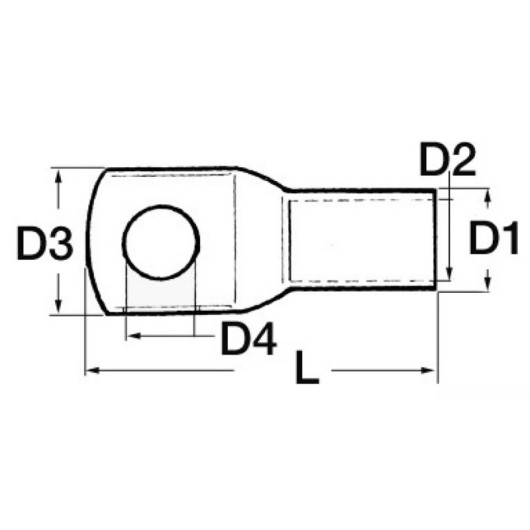 Cosse Ø 10 mm - Connecteur pour circuit électrique - schéma