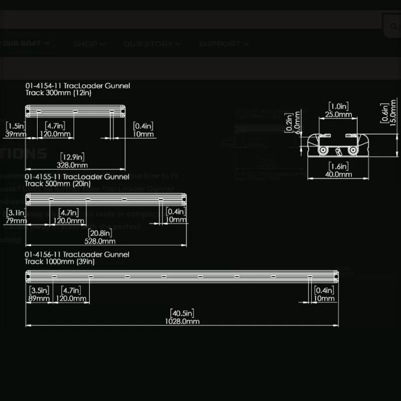 Rail Gunnel track TracLoader Railblaza Rangement cockpit H2R