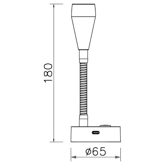 Spot LED articulé - Éclairage intérieur de bateau et fourgon aménagé - dimensions