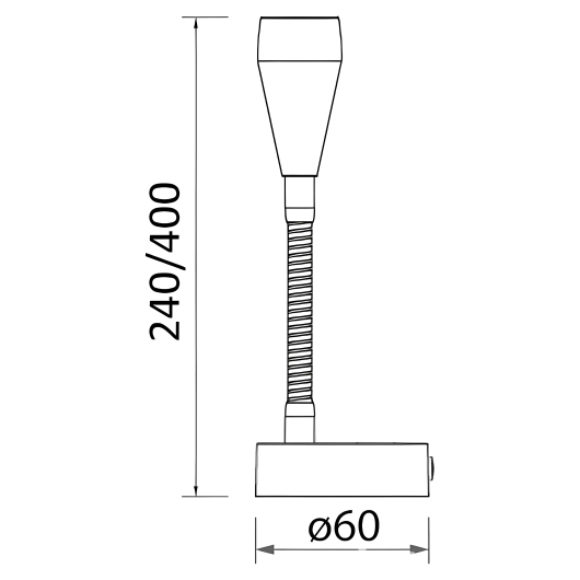 Spot LED articulé - Éclairage intérieur de bateau et fourgon aménagé - schéma