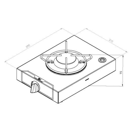 Plaque cuisson 1 feu | Appareil de cuisine pour bateau | dimensions