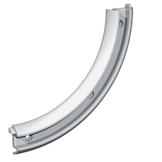 Angle de guidage 45° en applique DECMO - angle pour volet roulant intérieur de meuble en van, fourgon ou bateau - rayon 98 mm