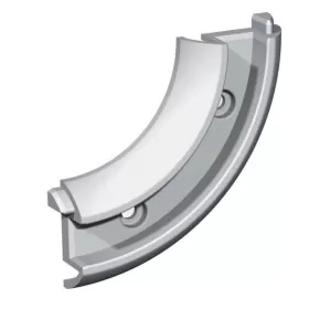 Angle de guidage 45° en applique DECMO - angle pour volet roulant intérieur de meuble en van, fourgon ou bateau - rayon 40 mm