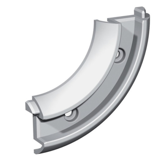 Angle de guidage 45° en applique DECMO - angle pour volet roulant intérieur de meuble en van, fourgon ou bateau - rayon 40 mm
