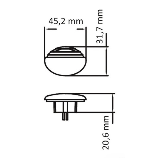 Lumière de courtoisie - Éclairage extérieur de bateau - dimensions