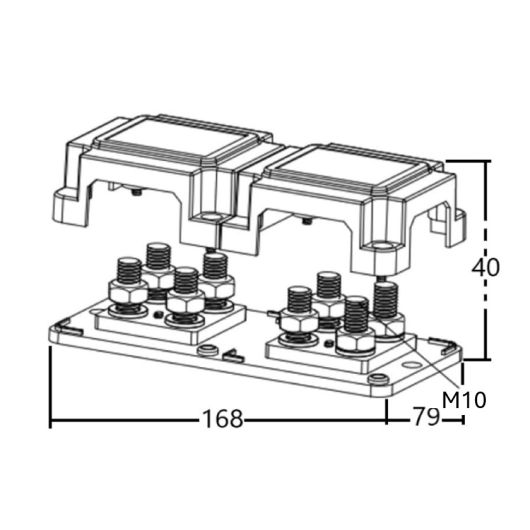 Bus Bar double positif/négatif capacité 400A pour circuit électrique 12/24V du bateau et fourgon aménagé.