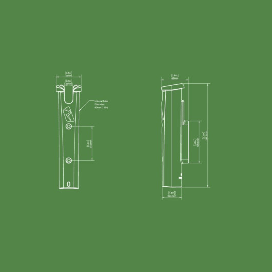 Porte-canne simple Railblaza RodStow | Porte-canne à pêche | Dimensions