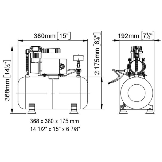 Compresseur pour avrtisseur 24V MARCO | Avertisseur | Dimensions