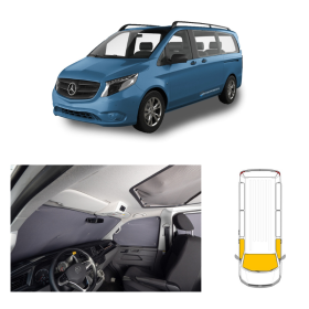 CARBEST Rideaux isolants avant 3 pièces | Vito / Viano Rideau thermique - Équipement intérieur pour fourgon aménagé - Vito W447