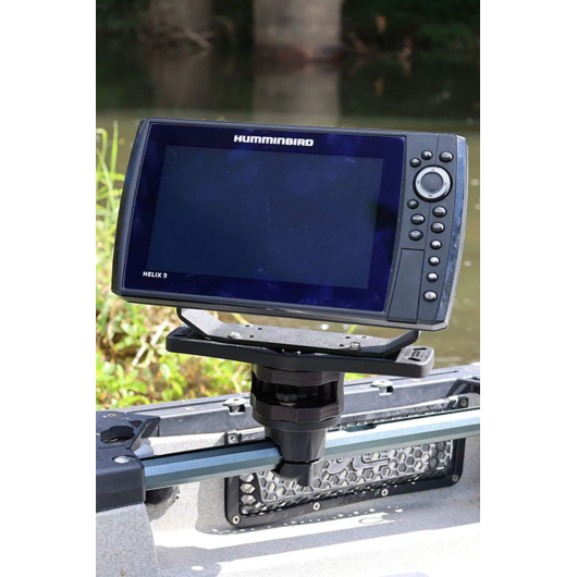 Plateforme rotative HEXX Railblaza 252 mm | Accessoire Sondeur | Platine seul avec HUMMINBIRD Helix en action