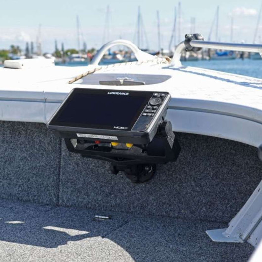 Plateforme rotative HEXX Railblaza 252 mm | Accessoire Sondeur | Platine + Bras R-Lock avec LOWRANCE HDS en action