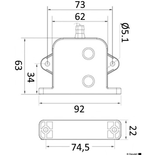 Interrupteur électronique automatique pour pompe de cale SEAFLO | Accessoire pompe de cale | dimensions