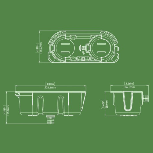 Panier de rangement Railblaza StowPod | Rangement cockpit | Dimensions