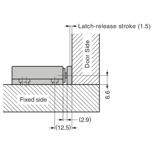 Loquet d'arrêt non magnétique SUGATSUNE | Serrure, fermeture & poignée | Implantation