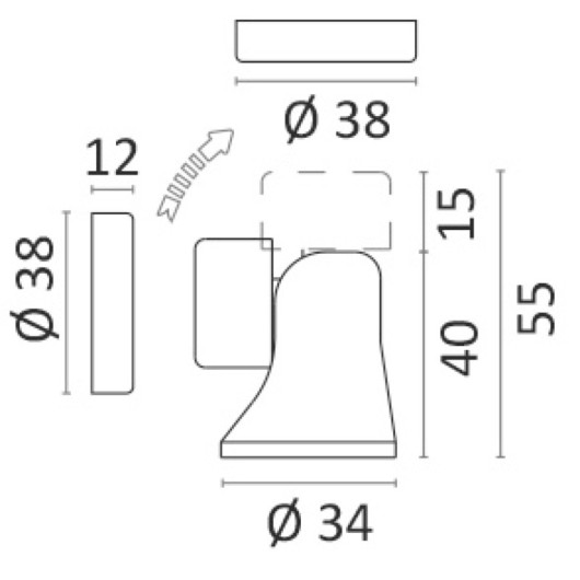 FS Bloc-porte magnétique orientable