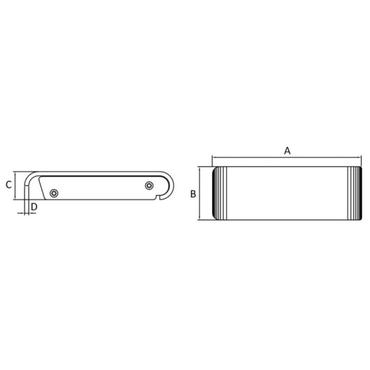 Fermeture à levier en inox Perla OSCULATI | Charnière de coffre, porte & meuble | Schéma