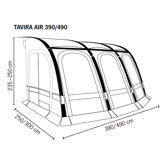 Tavira Air 490 - Auvent pour camping-car et caravane - schéma