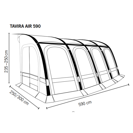 Tavira Air 590 - Auvent pour camping-car et caravane - schéma