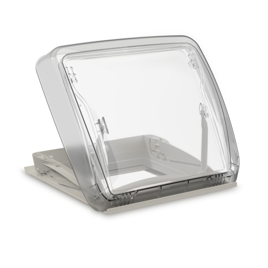 Dometic Mini Heki FL | Lanterneau compact 400 x 400 mm pour vans et fourgons aménagés | dôme ouvert en grand