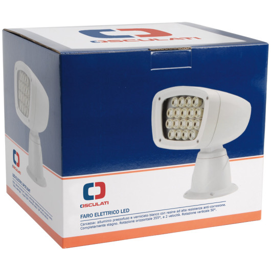 Projecteur électrique LED avec joystick Osculati | Projecteur de route | Emballage
