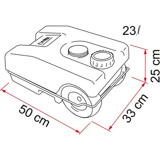 FIAMMA Roll-Tank 23 W | Réservoir eaux usées camping-car, fourgon & van aménagé | H2R Equipements