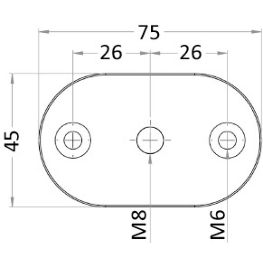Kit de 2 contreplaques avec vis autotaraudeuses Osculati | Echelle de secours | Dimensions