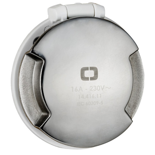Socle 3P Cruiser 16 A Osculati | Prise & rallonge 230V | Inox