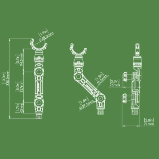 Support moteur électrique Railblaza Trolling motor support XL | Accessoire moteur électrique | Dimensions