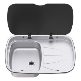 THETFORD Argent Sink - évier avec égouttoir & couvercle de camping-car & fourgon aménagé - H2R Equipements