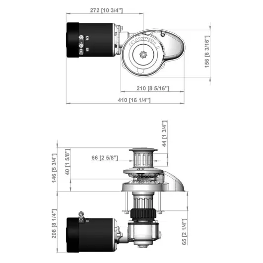 Guindeau RC-8 12V 1000W 8mm Maxwell | Guindeau électrique | Dimensions