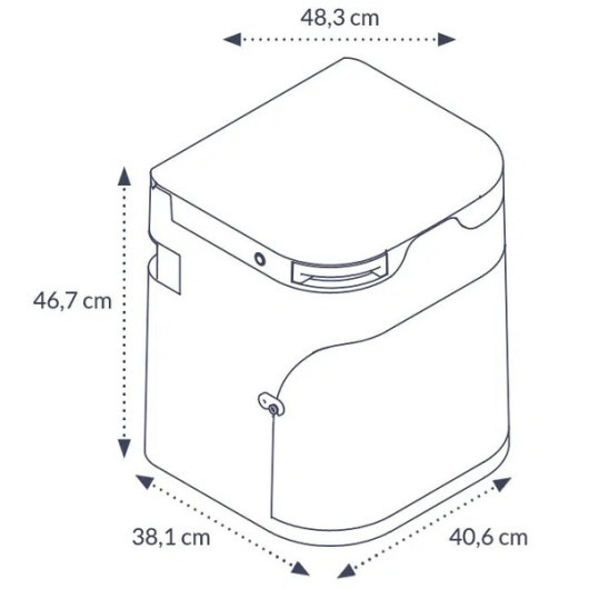 Toilette à compost OGO - Équipement pour camping-car, van et fourgon - schéma