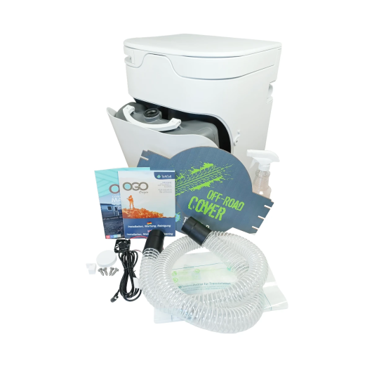 Toilette à compost OGO - Équipement pour camping-car, van et fourgon - contenu